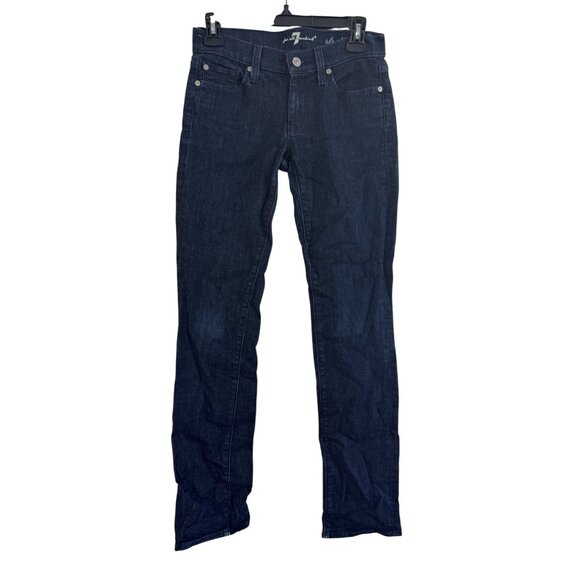 7 For All Mankind Womens Straight Leg Jeans Size 24 Medium Wash Dark Denim Cotto - Picture 2 of 9